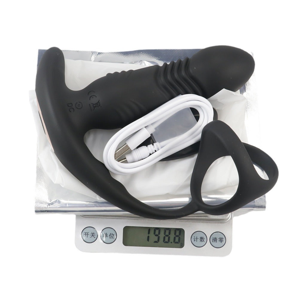 BANNDO three-ring vibration telescopic prostate massager anal plug male sex toy