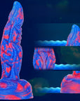 Flame beast mixed color liquid silicone super large realistic simulation dildo female masturbator