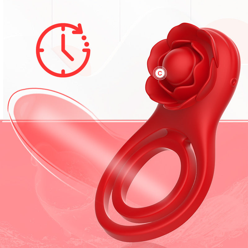 APP wireless remote control double ring penis ring penis exerciser couple rose vibrator