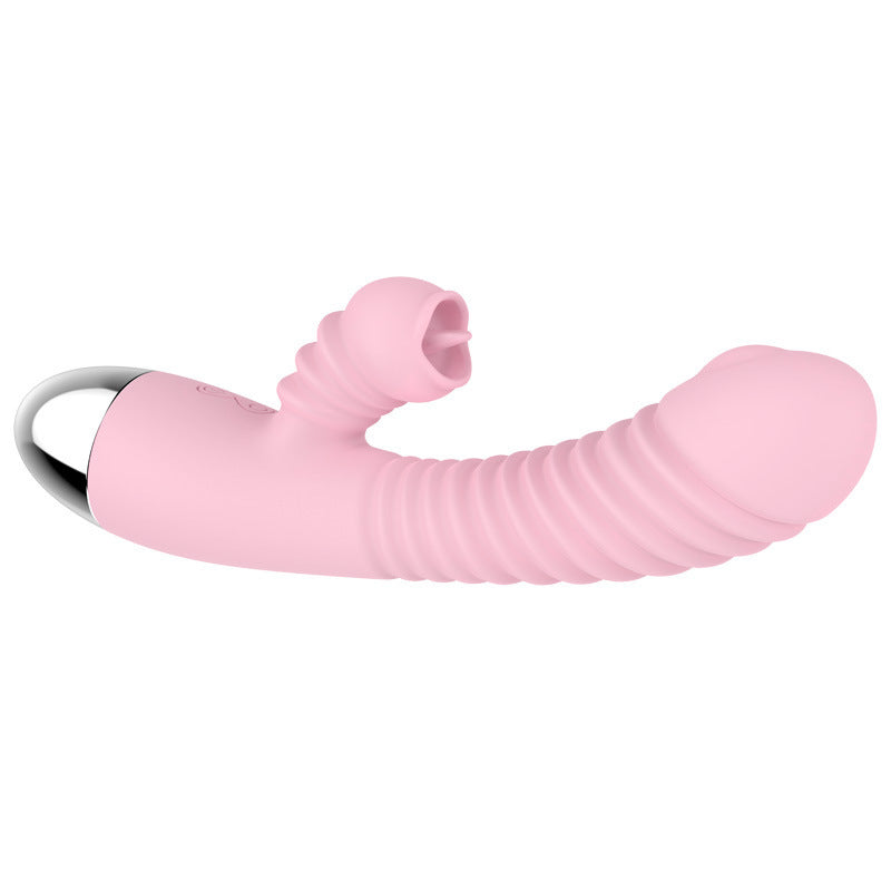 Rechargeable retractable g-spot silicone vibrator female masturbator