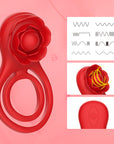 APP wireless remote control double ring penis ring penis exerciser couple rose vibrator