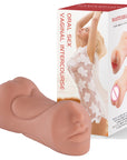 Double hole coffee color realistic oral sex male masturbator TPE mold