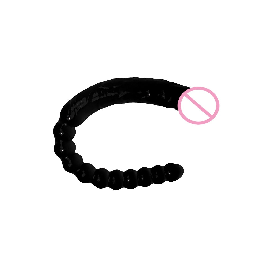 Double-headed dildo two-in-one female masturbator pull ball anal plug