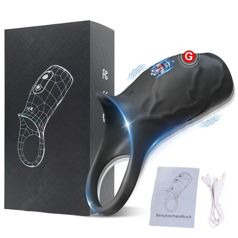 Men's penis exerciser couple flirting vibrator function vibrating penis sleeve