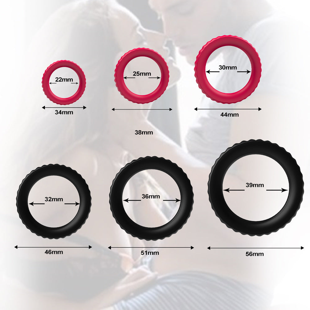 Comfort Delay Penis Ring Elastic Compound Ring 6 Pack Set