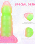 Brand new transparent mixed color luminous silicone dildo female manual masturbator