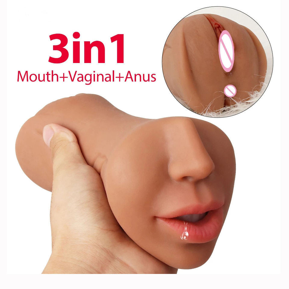 Realistic silicone oral sex device male masturbation cup sex pacifier