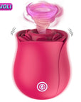 Sucking and Vibration 2 in 1 Portable Rose Vibrator Female Flirting G-spot Vibrator