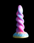 Special Shape Mixed Color Spiral Silicone Luminous Dildo Female Orgasm Masturbator