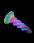 Special Shape Mixed Color Spiral Silicone Luminous Dildo Female Orgasm Masturbator