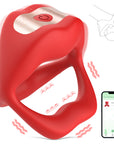 Three-ring APP controlled penis ring delay vibrator penis massage exerciser