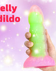 Brand new transparent mixed color luminous silicone dildo female manual masturbator