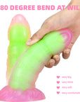 Brand new transparent mixed color luminous silicone dildo female manual masturbator