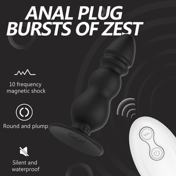 Wireless remote charging vibration silicone anal plug prostate massager