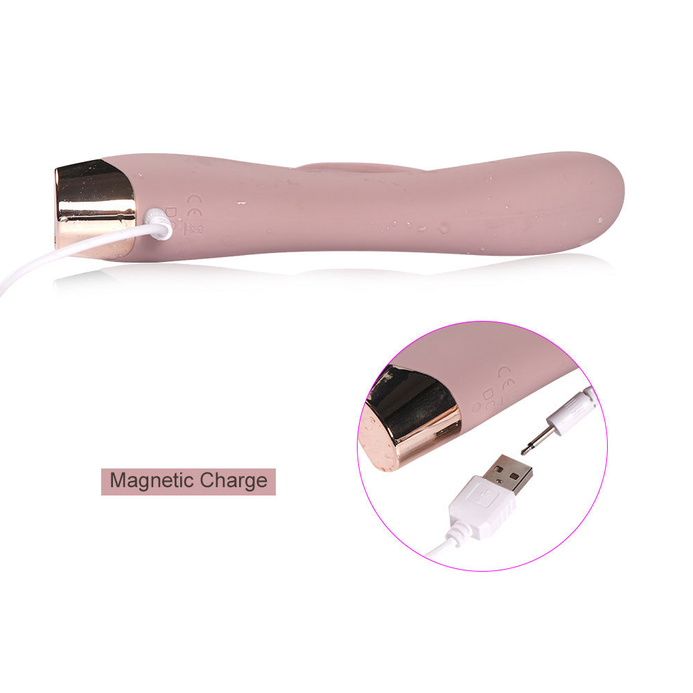 Female rechargeable multi-frequency dual electric shock rabbit vibrator