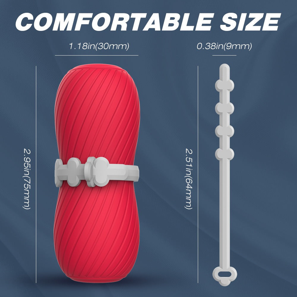 Double channel adjustable elastic spiral pattern aircraft cup male masturbator