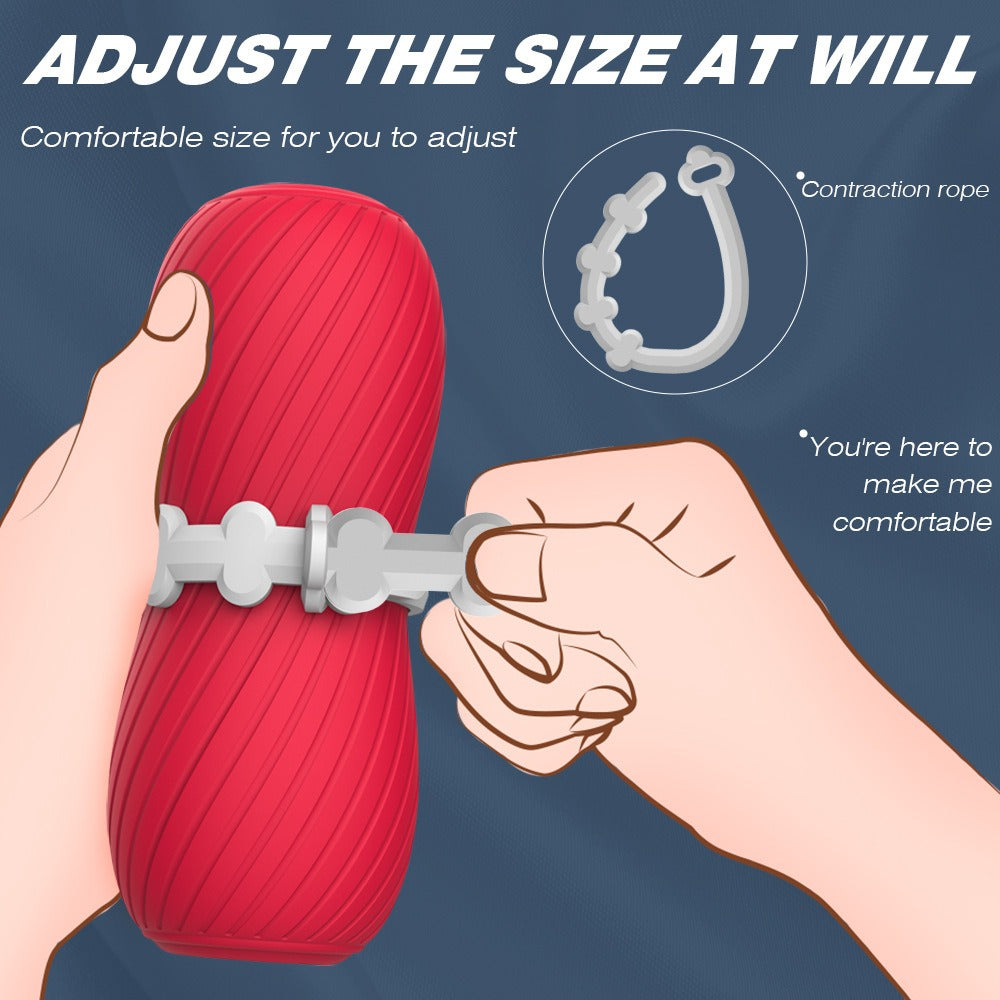 Double channel adjustable elastic spiral pattern aircraft cup male masturbator