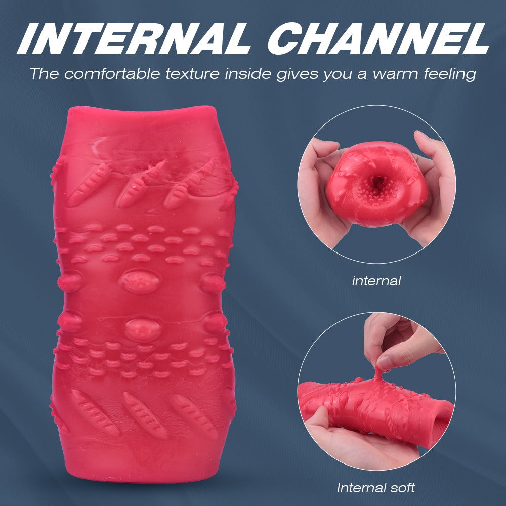 Double channel adjustable elastic spiral pattern aircraft cup male masturbator