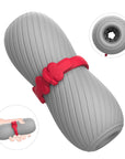 Double channel adjustable elastic spiral pattern aircraft cup male masturbator