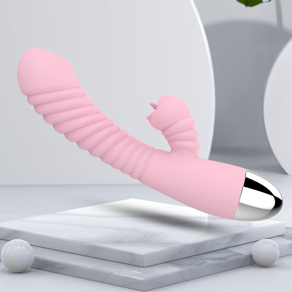 Rechargeable retractable g-spot silicone vibrator female masturbator
