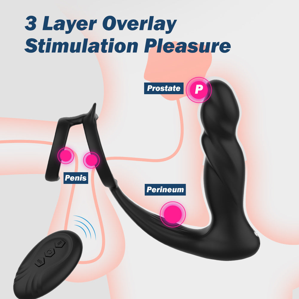 Wireless remote control prostate massager men's telescopic vibration remote control APP masturbator
