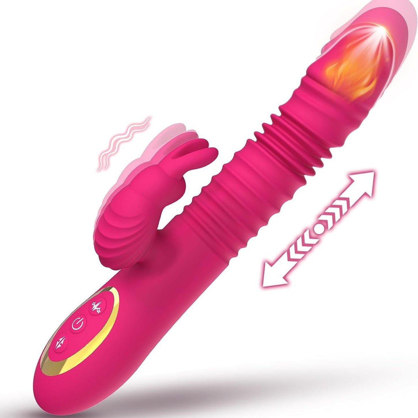 Female rabbit vibrator intelligent heating and retractable 10-frequency strong vibration to stimulate G-spot