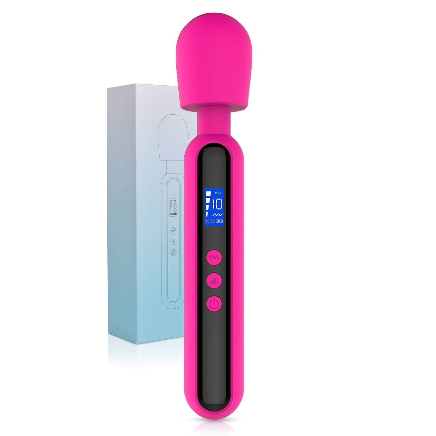 LCD Display AV Stick 10 Frequency 4 Speeds Female Orgasm Vibrator Sex Massager