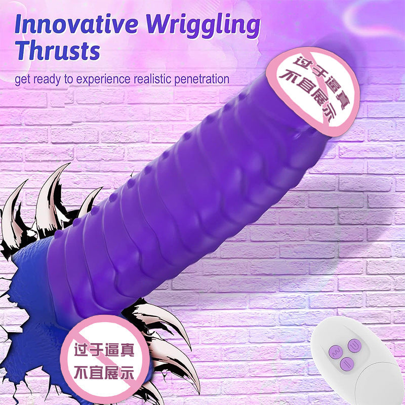 Colorful female dildo telescopic swing electric gun masturbator
