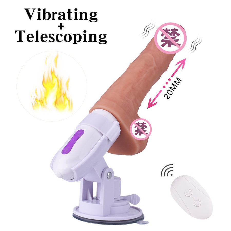 Fully automatic telescopic gun machine wireless remote control electric heating dildo