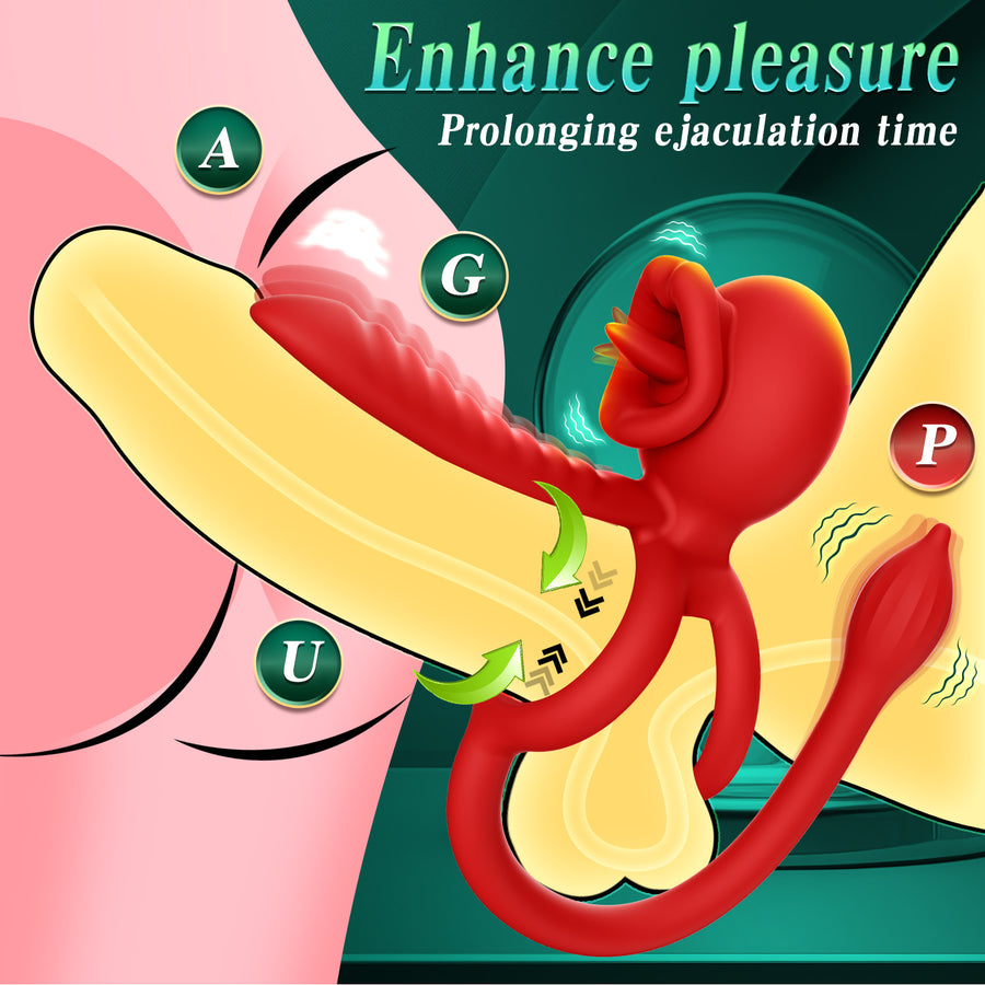 Dragon tongue triple vibration APP remote control couple vibrator male penis vibrator prostate masturbator