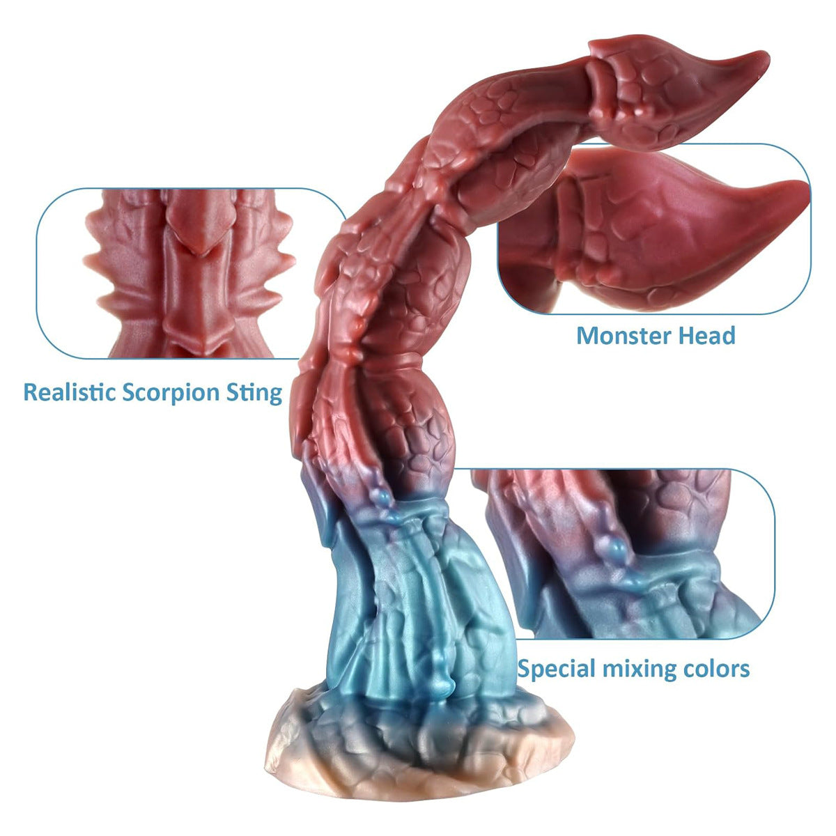 Extra long silicone anal plug scorpion dildo special-shaped anal expansion masturbator