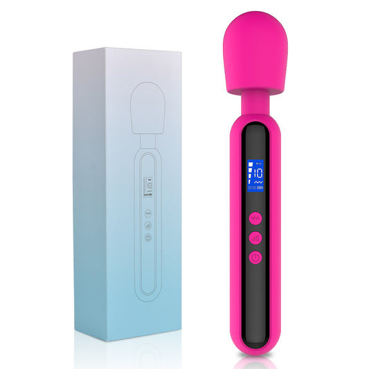 LCD Display AV Stick 10 Frequency 4 Speeds Female Orgasm Vibrator Sex Massager