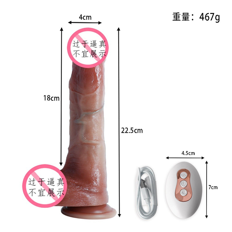 Realistic electric thrusting dildo with heating for adult female sex toys simulation masturbator