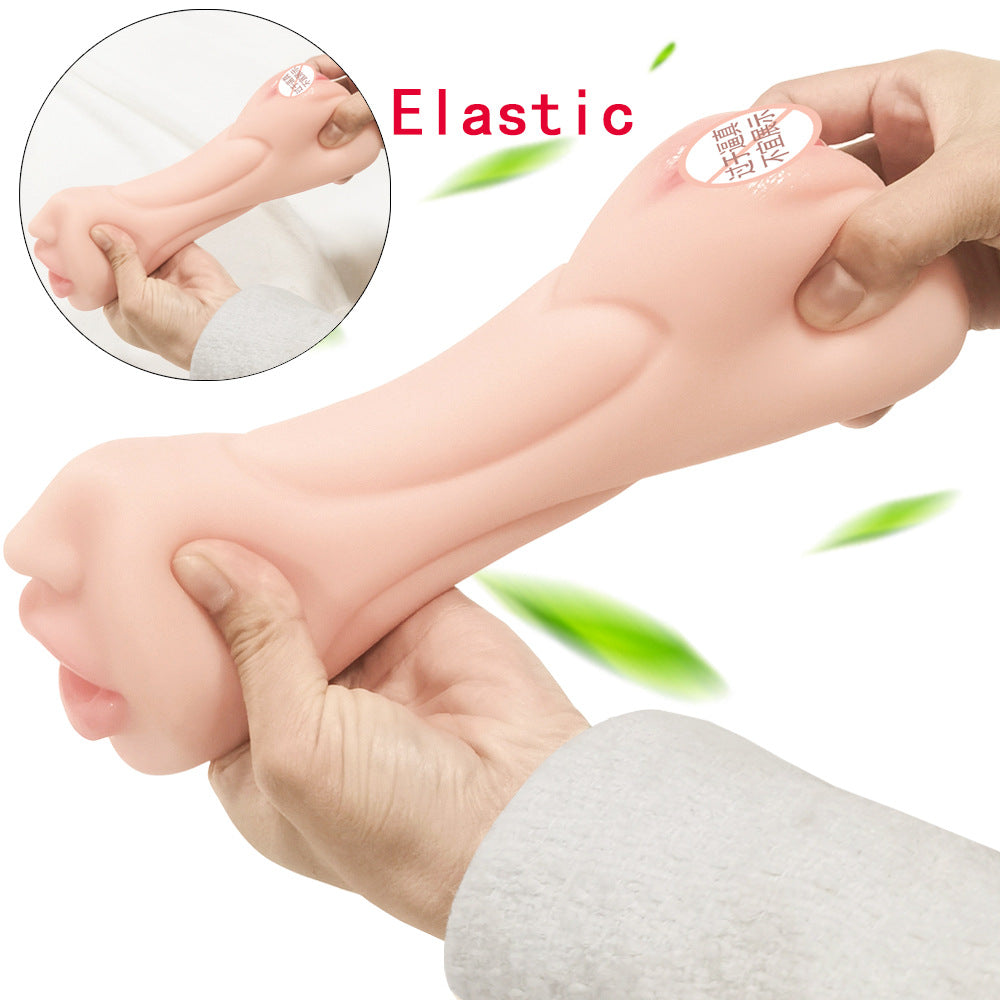 Men's double-headed three-hole molded oral sex masturbator adult sex products