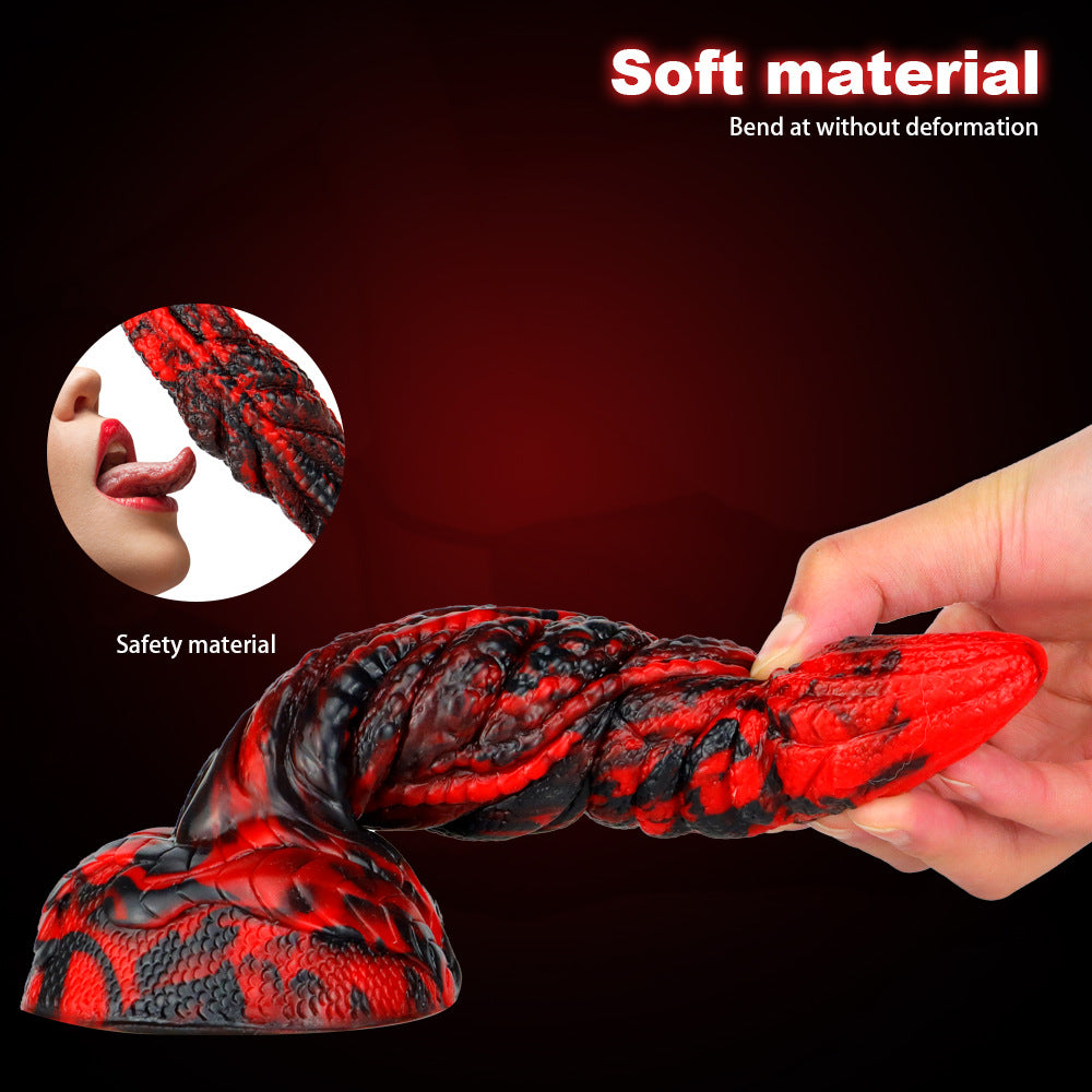 Flame beast mixed color liquid silicone super large realistic simulation dildo female masturbator