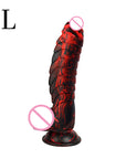 Couples World Mixed Color Alien Dinosaur Simulation Dildo Female Liquid Silicone Sex Toy