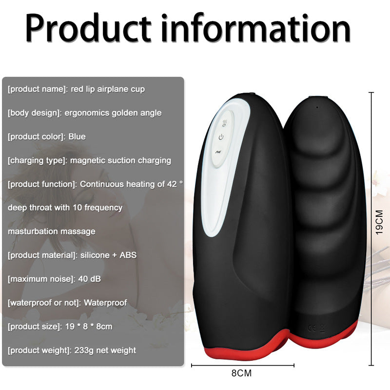 Fully automatic vibration rechargeable heated masturbation cup oral sex male masturbator