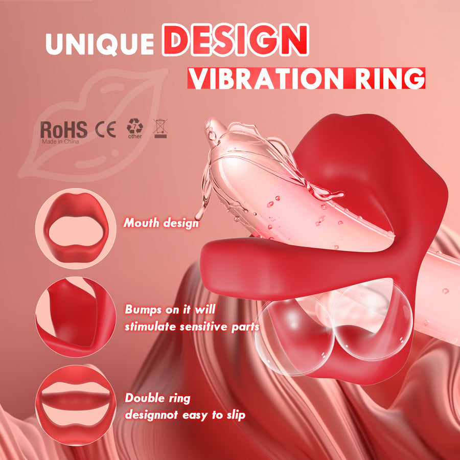 Three-ring APP controlled penis ring delay vibrator penis massage exerciser