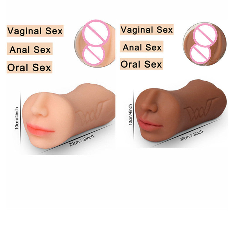 Three-channel double-headed masturbator for men oral sex masturbation cup sex toys