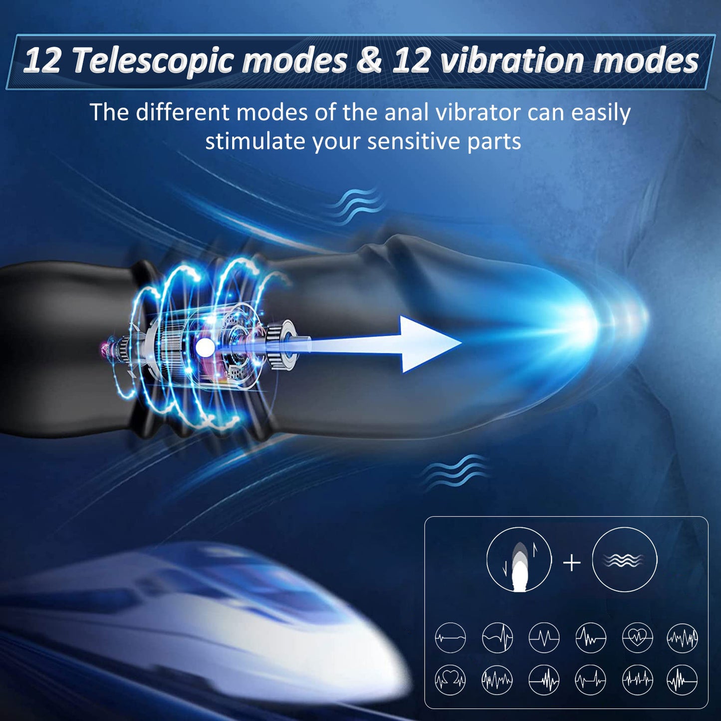 Double ring APP remote control telescopic prostate massager for men with anal plug vibrator