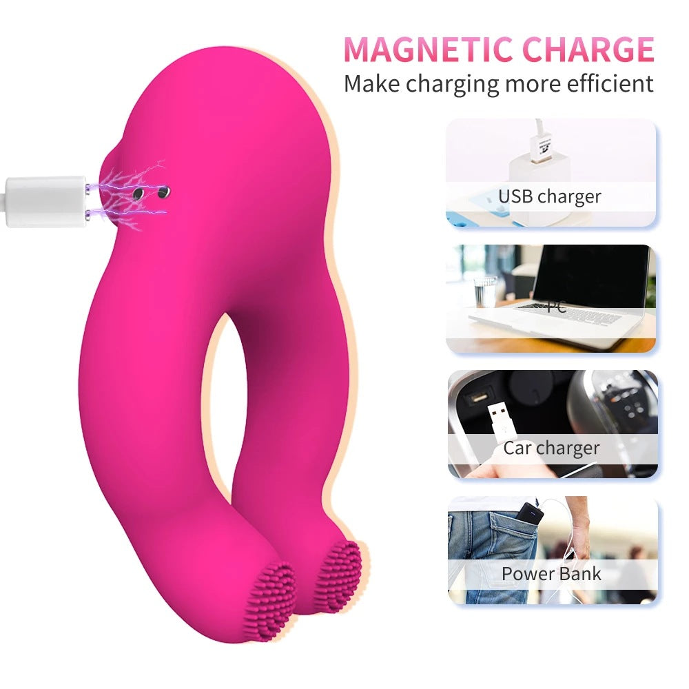 Adult fun teasing G-spot vibrator multi-frequency vibration vibration ring couple vibrator