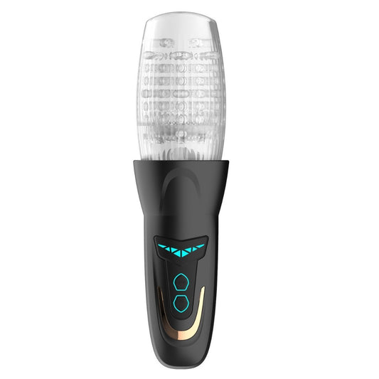 Bellucci upgraded version of transparent telescopic rotating vibration trainer male masturbator