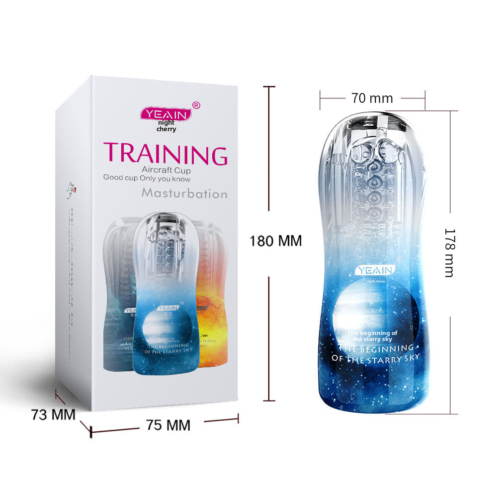 Night Sakura Clear Manual Masturbation Cup Trainer Vibrating Clamp Suction Male Masturbator