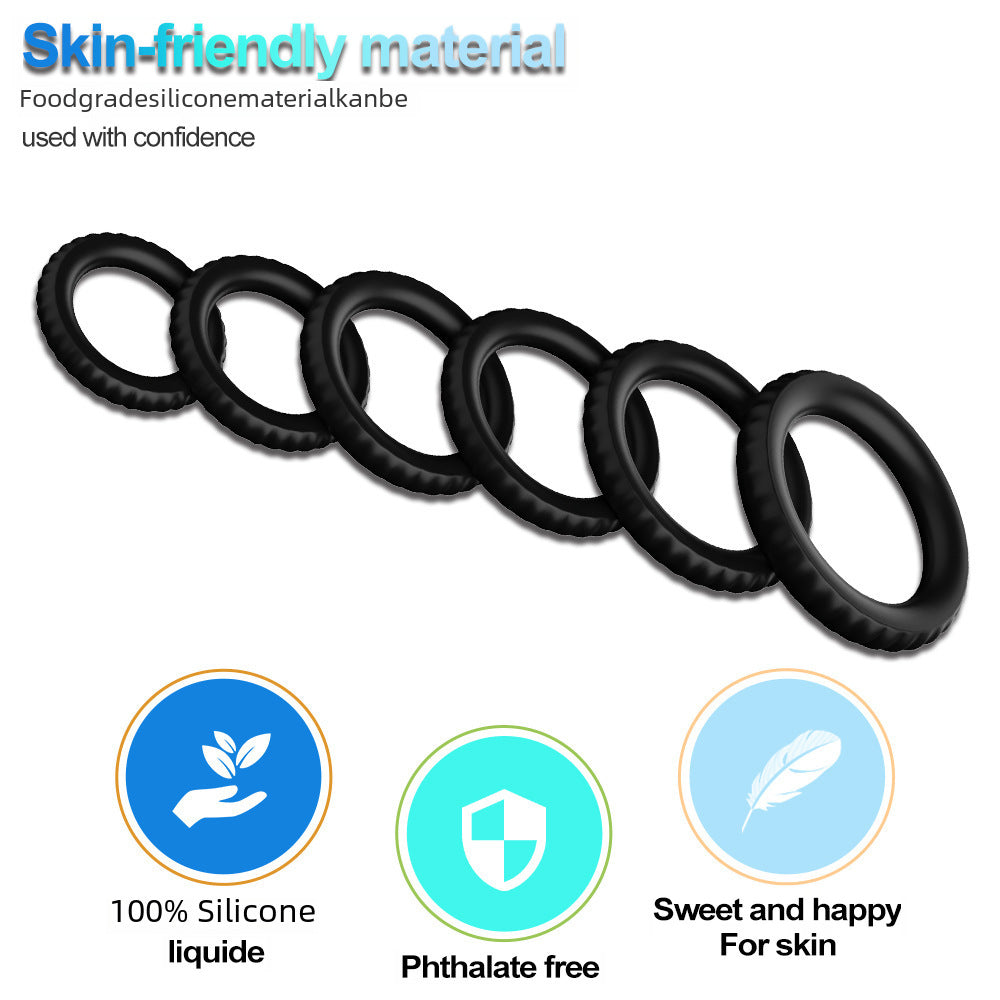 Comfort Delay Penis Ring Elastic Compound Ring 6 Pack Set