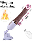 Fully automatic telescopic gun machine wireless remote control electric heating dildo