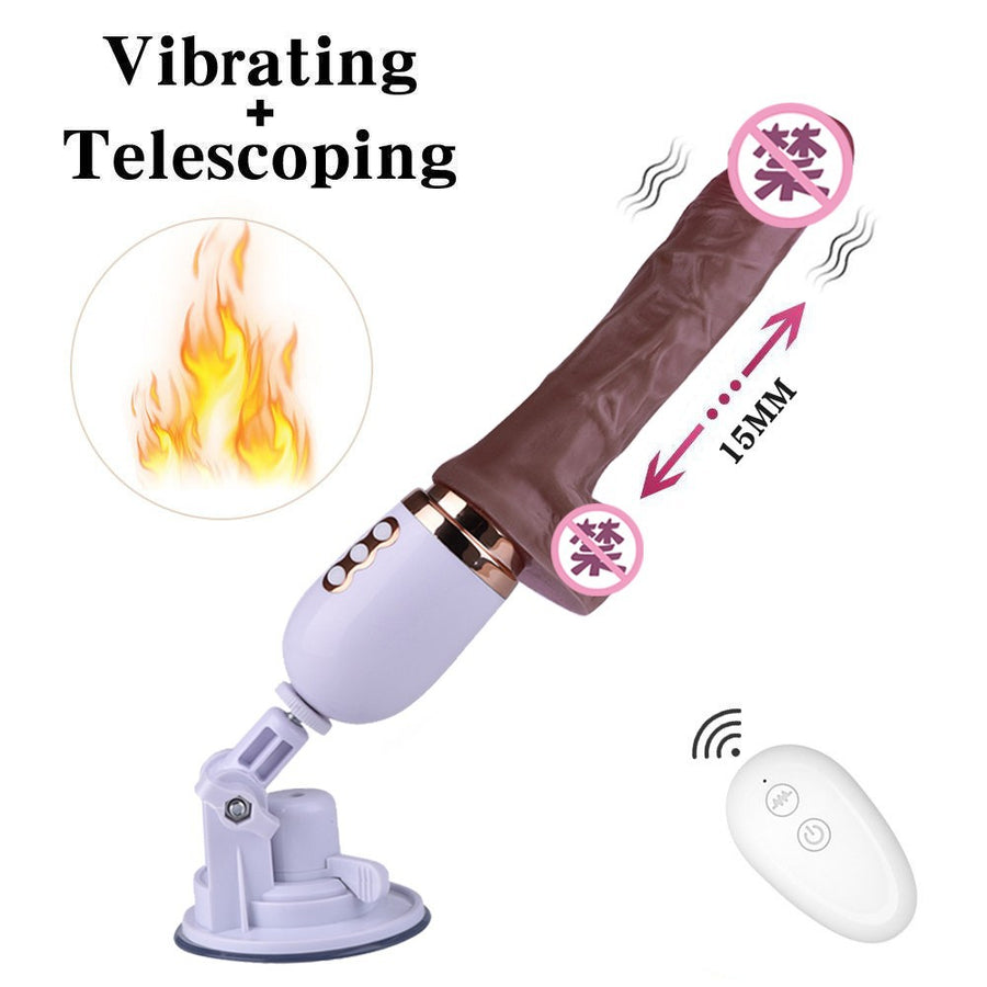 Fully automatic telescopic gun machine wireless remote control electric heating dildo