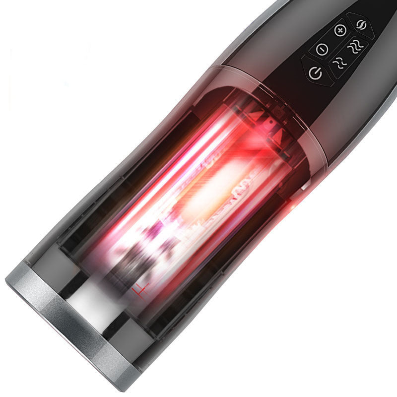 Fully automatic electric heated telescopic piston male masturbator