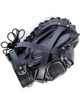 Soft Leather BDSM Head Cover Full Face Mask with Straps Slave Role Play Headdress