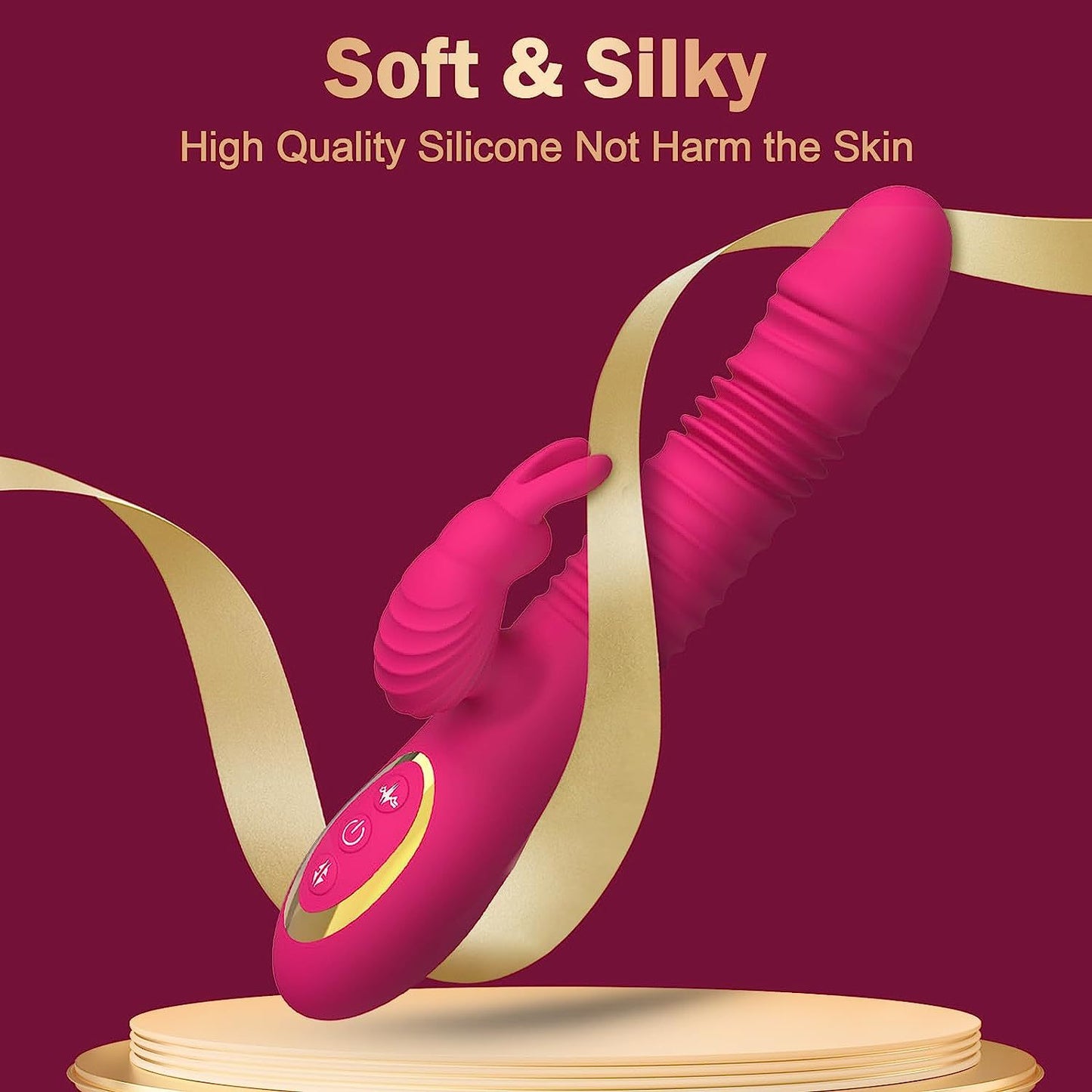 Female rabbit vibrator intelligent heating and retractable 10-frequency strong vibration to stimulate G-spot