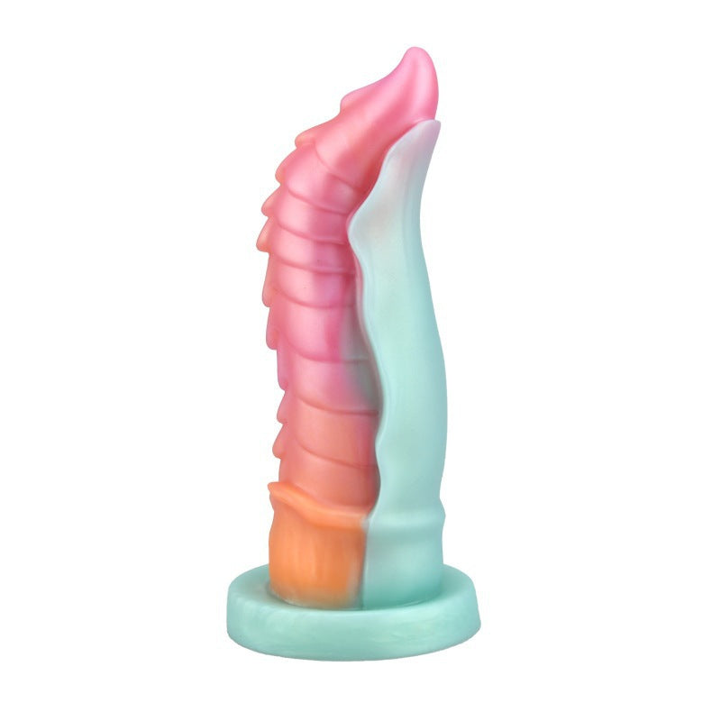 Special Shape Mixed Color Simulation Dildo Liquid Silicone Female Masturbator Adult Sex Toys